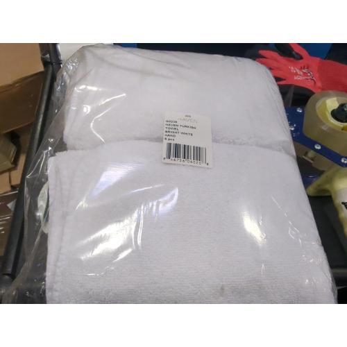 Set of 6 Color White Haven Turkish towel bright hand