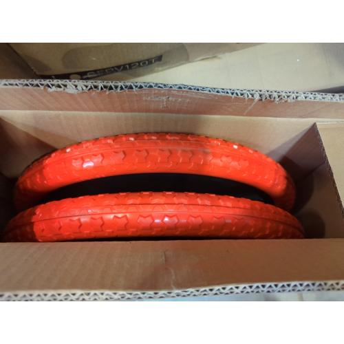 Black and Orange Upgraded 20x1.95 Flat Free Tires Compatible with rubber-maid Wheelbarrow Wheels, 20 Flat Free Tires with 3/4 Bearing Replacement for rubber-maid Cart Wheels/Big Wheel Utility Carts(3/4 Bearing)