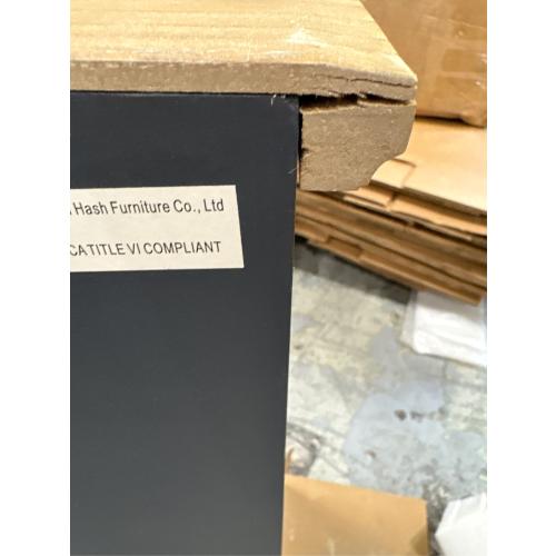 Farmhouse Accent Chest with Carved Door and 5-Drawers, Vintage Storage Cabinet Modern Dresser for Living Room, Entryway, Hallway, Multi-Drawer Organizer, Natural and Deep Blue. ( Damage see the pictures)