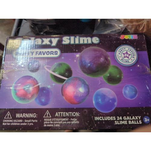 JOYIN Slime Party Favors, 24 Pack Galaxy Slime Ball - Stretchy, Non-Sticky, Mess-Free, Stress Relief, and Safe - Toys for Girls and Boys - Classroom Reward, Party Supplies