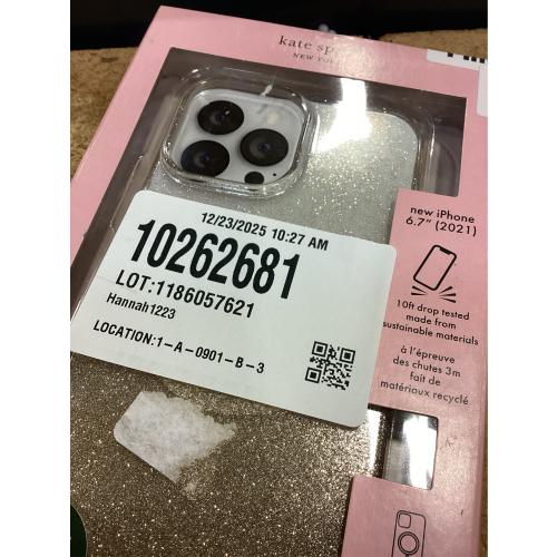 kate spade new york - Protective Hardshell Case for Magsafe for iPhone 13/12 Pro Max - Champagne Omgre Glitter