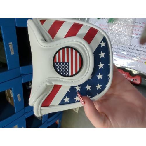 Golf Club Head Covers,4pcs or 1pc USA Golf Head Covers for Woods and Driver Fairway Hybrid - PU Leather Mallet Blade Putter for Men Women Golf Enthusiast