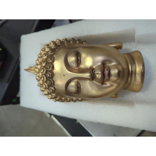 eSplanade Buddha Head Statue for Home Decor | Resin Buddha Face Showpiece for Living Room, Meditation, Office Table Desk, Shelf | Tibetan Buddhist Idol | Zen or Yoga Figurine Gifts | Golden, 9 Inch