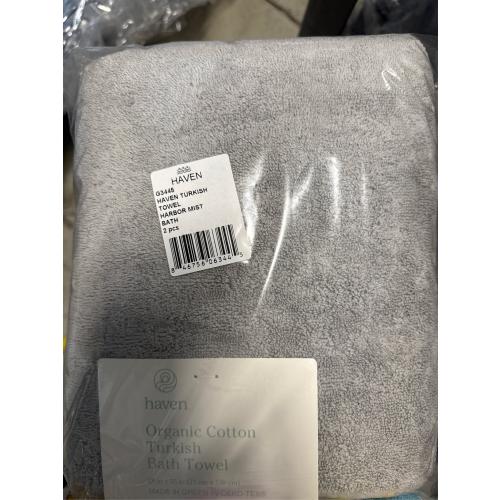 Haven Turkish Cotton Bath Towel in Harbor Mist Grey - set of 2
