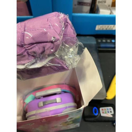 K.T. Fancy 23 pcs American 18 Inch Doll Accessories Suitcase Travel Luggage Play Set for 18 Inch Doll Travel Carrier, Sunglasses Camera Computer Phone Pad Travel Pillow Passport Tickets Cashes