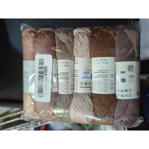 6 PCS Size 8 Double Mercerized Egyptian Long Staple Cotton Pearl Thread 6 Gradient Colors per Box 5 Grams Ball Rainbow Color Embroidery Thread for Crochet Cross Stitch Hand Embroidery