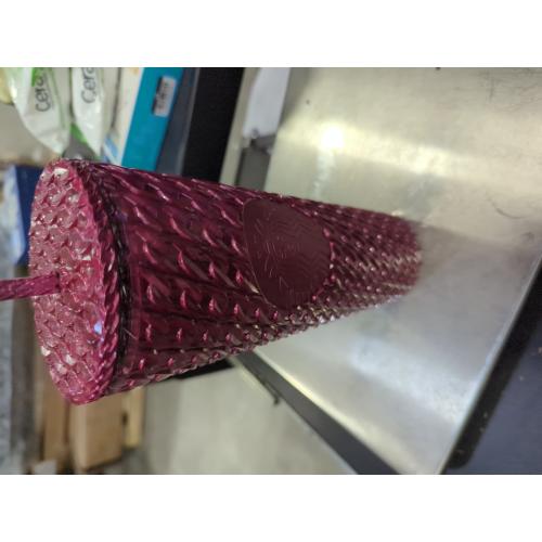 Starbucks Chain Link Burgundy Red 24 Ounce Venti Tumbler – Holiday Edition Reusable Cold Cup with Lid and Straw – Textured Acrylic Travel Mug for Iced Coffee, Tea, and Cold Beverages