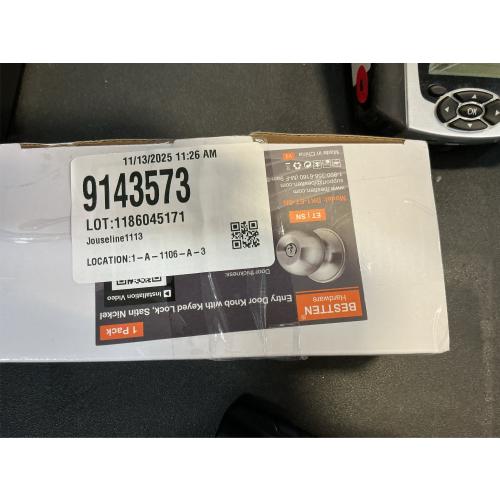 BESTTEN Keyed Entry Door Knob with Lock, Interior and Exterior Door Lock, Standard Ball, Satin Nickel