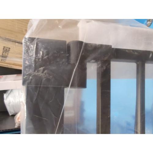 BABELIO 36 Inch Extra Tall Baby Gate with Cat Door, 29-48 Auto Close Pet Door for Stairs, Doorways and House, with Wall Cups, Black