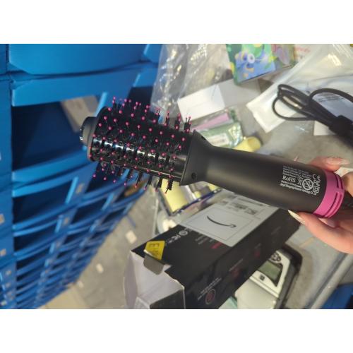 Dual Voltage Mini Hair Dryer Brush with UK/EU Plug, Blow Dryer Brushes 120V - 240V for European Travel, One Step Hair Dryer and Styler Volumizer with Negative Ion Anti-frizz Styling Brush