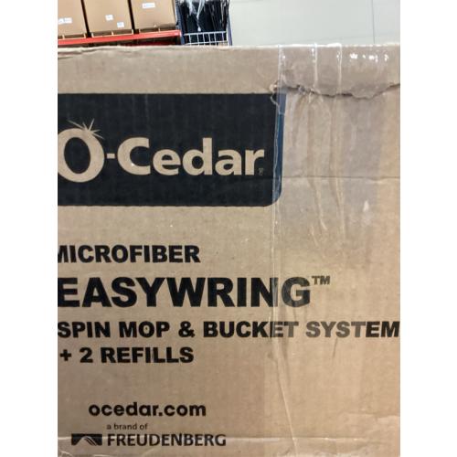 O-Cedar EasyWring Microfiber Spin Mop, Bucket Floor Cleaning System, Red, Gray, Standard