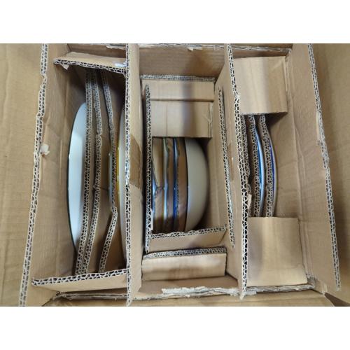 Multicolor 12pc Ceramic Dinnerware 12 Pieces Dinner Set,Plates Pasta Bowls Cereal Bowls Reactive Change Glaze Dish Sets, Modern Stoneware Dishe Bohemian colors (Bohemia)