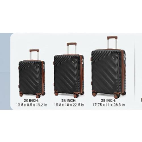 Rosamo 3-Piece Hard Shell Expandable Luggage Set, Airline Approved Carry-On