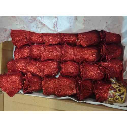 Waipfaru Glitter Roses Bouquet, DIY Fake Glitter Flowers Bouquet, Everlasting Shiny Artificial Red Rose Bouquet, Anniversary, Engagement, Wedding，24 Roses