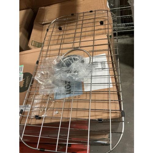 Kitchen Sink Grid 26-1/8x14-1/4 - Heavy Duty Kitchen Sink Protector with Built-in Strainer & Center Drain, Non-Slip Rubber Feet & Scratch Resistant Bottom Guard