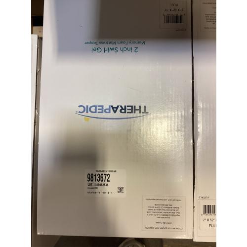 Therapedic 2-Inch Swirl Gel Memory Foam Full Mattress Topper