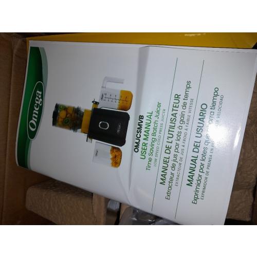 Omega Cold Press Juicer – Slow Masticating Hands Free Juicer Machine for Vegetables and Fruits with Wide Mouth Hopper for Whole Recipe Batch Juicing, Time Saving Series, Easy to Clean, 150-Watt Motor