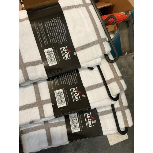 All-Clad Checked Kitchen Towel: Highly Absorbent, Super Soft Long Lasting - 100% Cotton, 17x30 Tea Towel for Cleaning & Drying Dishes, Pans, Glassware, or Countertops, (1-Pack), Titanium Gray