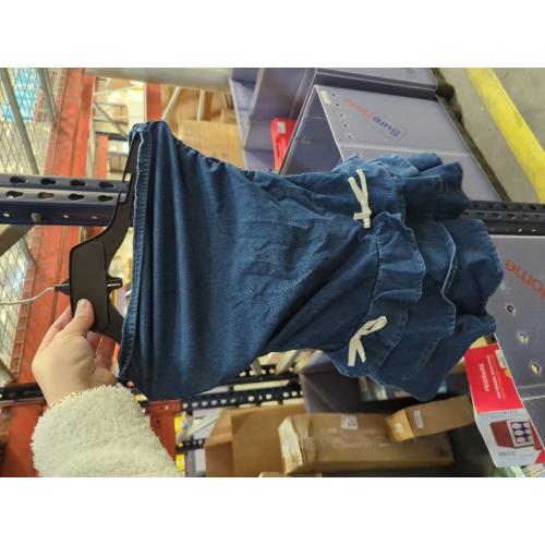 Size XS Floerns Girl's Ruched Strapless Tube Top Bowknot Denim Dress Cute Tiered Dress