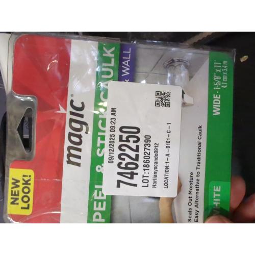 Magic Peel & Stick Tub and Wall White Latex Peel and Stick Caulk Strips 6.2 oz