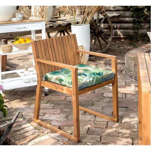 2pk Outdoor Seat Cushions with Ties, Water Repellent Patio Chair Pads, Lush Leaf Green