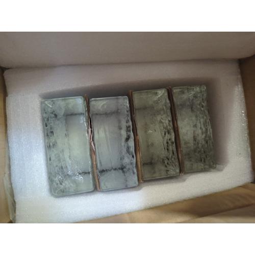 4 Pack-Size 7.9x3.9x2 High Transparency ice Crystal Patterned Rectangular Solid Glass Brick - Used in Building Fields Such as Wall partitions, as Well as for DIY Lighting fixtures, DIY Tables etc.