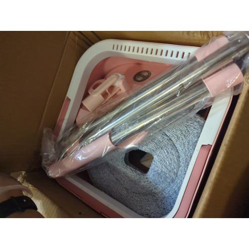 KZKR Square Spin Mop and Bucket Set with Self Separation Dirty and Clean Water System,Self Wringing 360° Rotating Mops Head for Home Floors Cleaning (2.0 mop Bucket Set with 2 Pads)