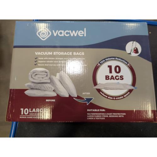 10-Pack Vacuum Storage Bags for Packing - Strong Vacuum Space Bags for Clothes - Premium Space Saver Quality - Size 32in x 21in