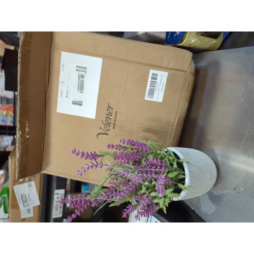 Velener Artificial Lavender Flowers(Pink/White/Purple), Small Fake Lavender Plants Pot Set of 3 - Faux Lavender Flowers for Farmhouse/Home