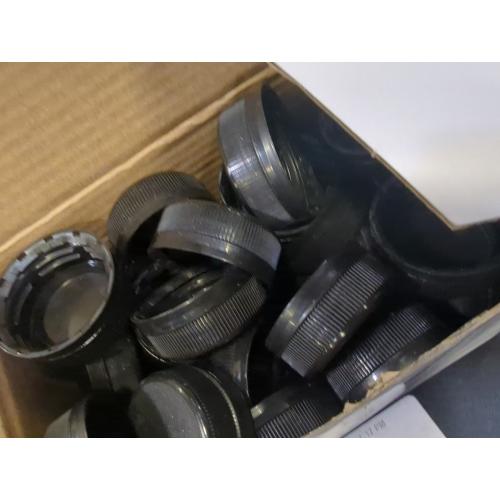 Rozer 50 Pcs Black Plastic Bottle Caps 38 mm for Empty Juice Bottles, Tamper Seal Lids Container Lids Bottle Caps for Crafts DIY, 4, 8, 12, 16, and 32 oz Container