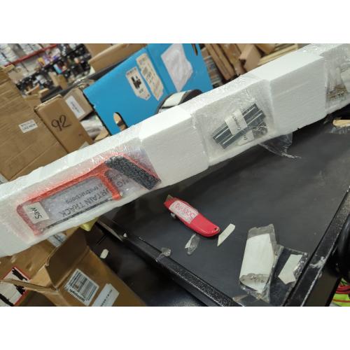 Ceiling Curtain Track, Curtain Track with Roller Hooks, 6ft - 9ft Ceiling Mounted Rail Set for Room Divider, White