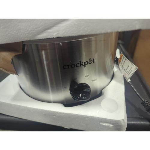 Size 4.5 Qt. color silver White Manual Slow Cooker with Glass Lid and Keep Warm Setting