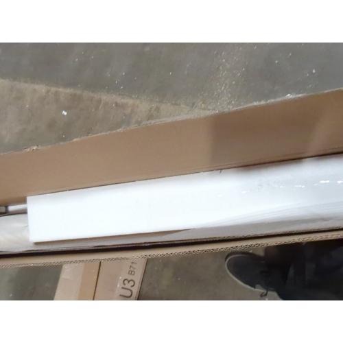 Signature Design by Ashley Bolanburg Casual French Country Upholstered Dining Room Bench with Nailhead Trim, Heavy Woven Fabric, Wood, Antique White & Tan