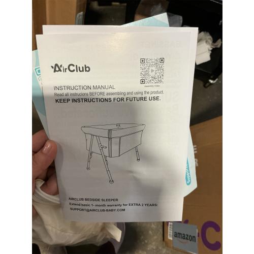 Air club  Bassinet Bedside Sleeper color Cream 23”x 3.7” x 38”, Baby Bassinet Crib for Newborn, Bedside Crib Sleeper with Wheels Breathable Mesh