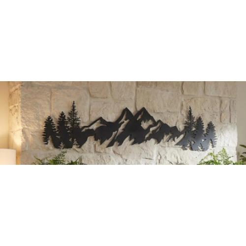 Black Metal Mountain Wall Art, Large Mountains Wall Decor,