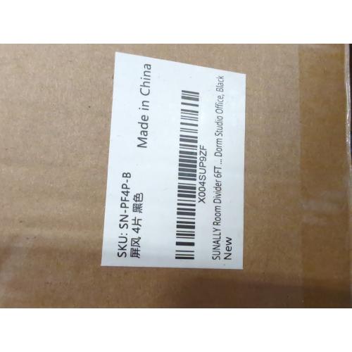 Room Divider 6FT Folding Privacy Screens with Lockable Wheels, 4 Panel Room Partition for Room Separator, 88 W Freestanding Portable Fabric Wall Dividers for Home Dorm Studio Office, Black