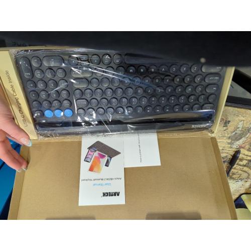 Arteck Wireless Bluetooth Keyboard for Windows, iOS, Android, Computer, Laptop, Smartphone - Multi-Functional with Built-in Cradle