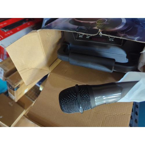 Karaoke Machine for Adults - Portable Bluetooth Karaoke Speaker with Two Wireless Microphones, PA System Speaker Supports TF Card/USB, AUX in, REC, Bass & Treble for Party/Meeting