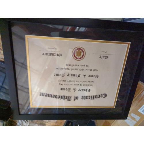 ELSKER&HOME 8.5x11 Certificate Frame - Classic Black Color Frame - Displays Diploma 8.5x11 Inch with Mat - 11x14 Inch Without Mat - For Document/Photo(Double Mat - Matte Black with Gold Rim)