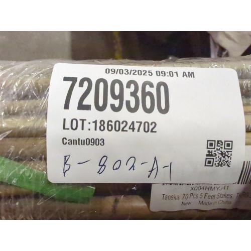 70 Pcs Bamboo Stakes, 5 Feet (57.5inch) Natural Bamboo Garden Stakes for Plant, Garden Bamboo Plant Sticks for Plants Support, Tomato, Beans, Vegetable, Trees and Climbing Plants