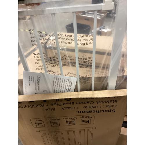 Fairy Baby Narrow Baby Gate 27 Inch to 29 Inch Wide, Small Auto Close Walk Through Safety Gates Pressure Mounted for Stairs Doorways Kids or Pets,White