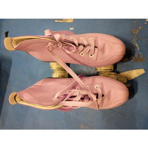 Roller Skates for Women and Men Cowhide High-Top Shoes Classic Double-Row Roller Skate Four-Wheel Roller Skates for Men Girls Unisex Size 35