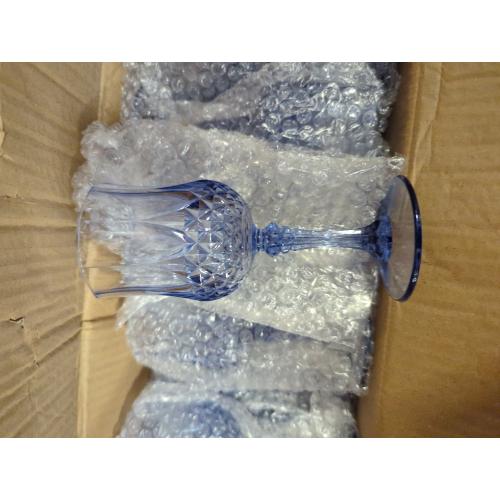 48 PCS Blue Plastic Wine Glasses,Reusable Plastic Wine Glasses,Blue Goblet Glass,Durable and Sturdy Cups Can Be Used for Various Parties Such as Weddings!