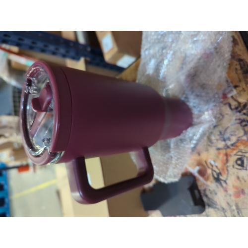 40 oz Tumbler with Flip Straw&LeakProof Lid|Built-in Straw&Handle|Stainless Steel&Rubber Base|Water Bottle Insulated Cup Travel Mug|BPA Free|Cranberry