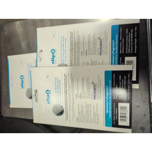 3pk SlipX Solutions Adhesive Anti-Slip Safety Treads, Non Slip Shower Stickers, Reliable Grip for Bathtubs, Showers, Pools, Boats, Stairs & More, Safety Stickers (36ct 7.5” x 0.75”, Clear)