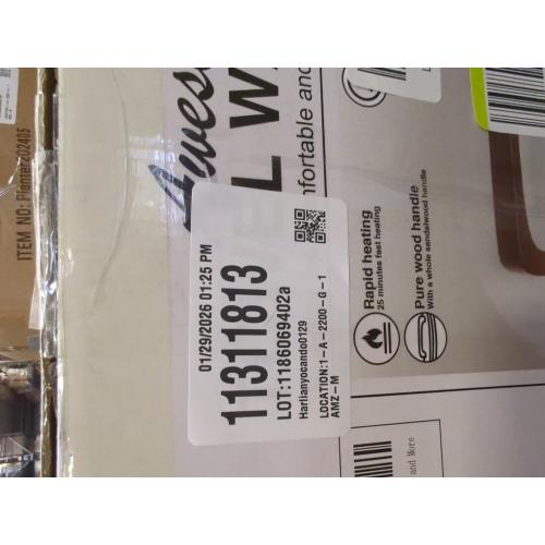 SAMEAT Heated Towel Warmers for Bathroom - Large Towel Warmer Bucket, Wood Handle, Auto Shut Off, Fits Up to Two 40X70 Oversized Towels, White