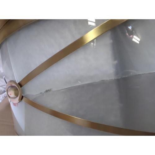C Cattleya 2-Light Brass Flush Mount with Frosted Glass for Bedroom,Living Room