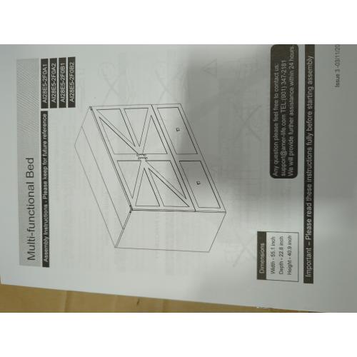 Wilkinson Farmhouse Murphy Full Bed Frame with Large Storage Drawer & Charging Station, White