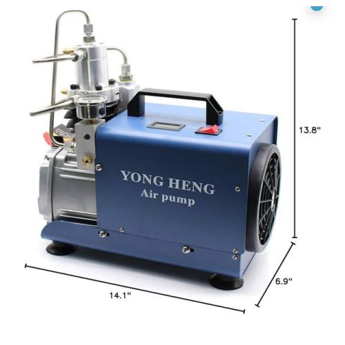 YONGHENG 4500Psi/300Bar Pcp Air Compressor, Auto-Shut Off Air Compressor Oil-Free, for Paintball Tank Pump Scuba Rifle, Filling Air Rifle Filling Blue