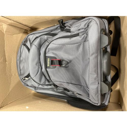 Boavan Rolling Backpack,17 inch Water Resistant Wheeled Backpack,Carry on Luggage Business Bag, Overnight College Computer bag Trolley Suitcase for Men Women Adults to Travel，Grey